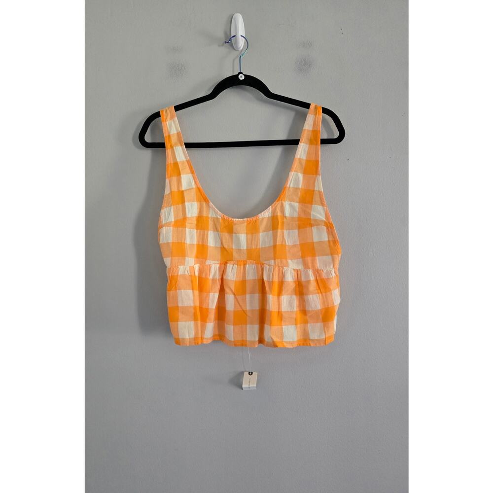 Anthropologie Orange Plaid Tank Top M NWT - Picture 4 of 6